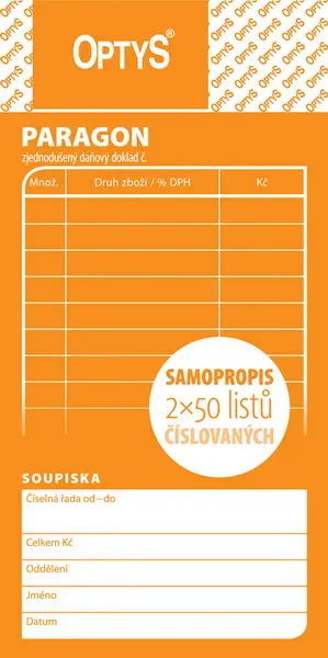 Paragon NCR číslovaný 2x50 listů