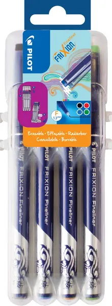 Popisovač gumovací FriXion Fineliner Basic sada 4 ks