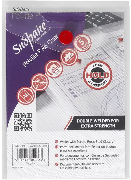 Obálka A6 s drukem Snopake čirá na výšku