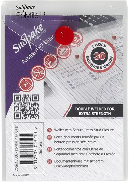 Obálka A7 s drukem Snopake čirá na výšku