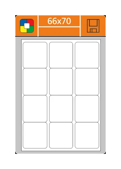 Etikety samolepicí 66 x 70 mm 100 archů Print