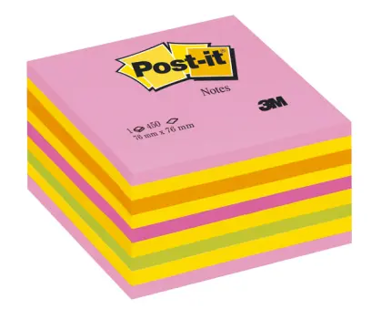 Blok samolepicí 76x76 mm 450 lístků 2028NP odstíny růžové