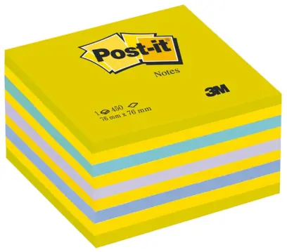 Blok samolepicí 76x76 mm 450 lístků 2028NB odstíny zelené a modré