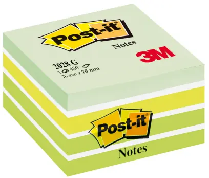 Blok samolepicí 76x76 mm 450 lístků 2028G zelené