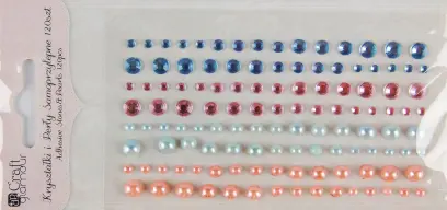 Kamínky a perly samolepicí Sweet pink & blue DP