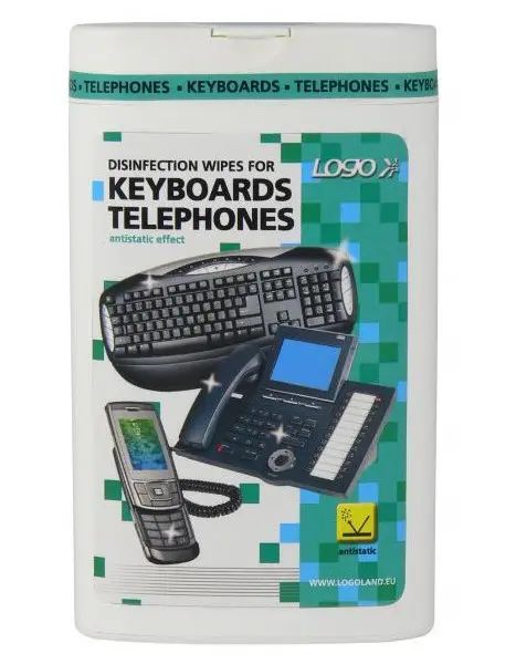 Ubrousky na čištění klávesnice a telefonů v dóze 50 ks