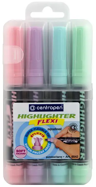 Zvýrazňovač 8542/4 sada 4 ks Flexi pastel stopa 1-5 mm