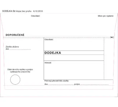 Dodejka B6 bílá SC 1000 ks