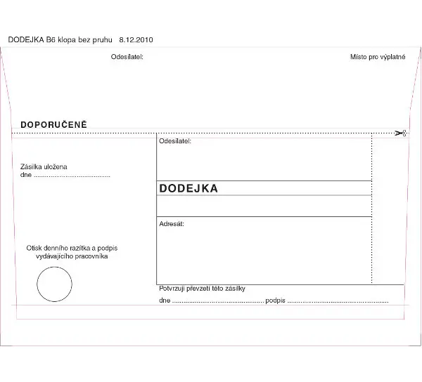 Dodejka B6 bílá SC 1000 ks