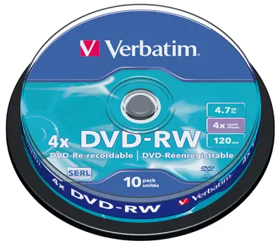 DVD -RW Verbatim 4,7 GB cake 10 ks