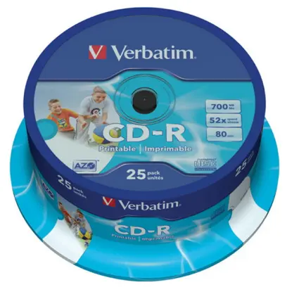 CD-R Verbatim DL Plus 700 MB cake 25 ks printable