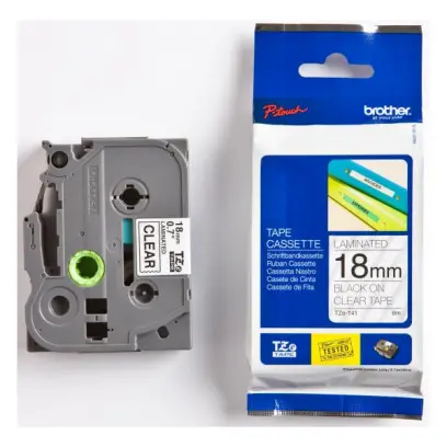 Páska pro Brother TZE-141 18 mm černo/čirá