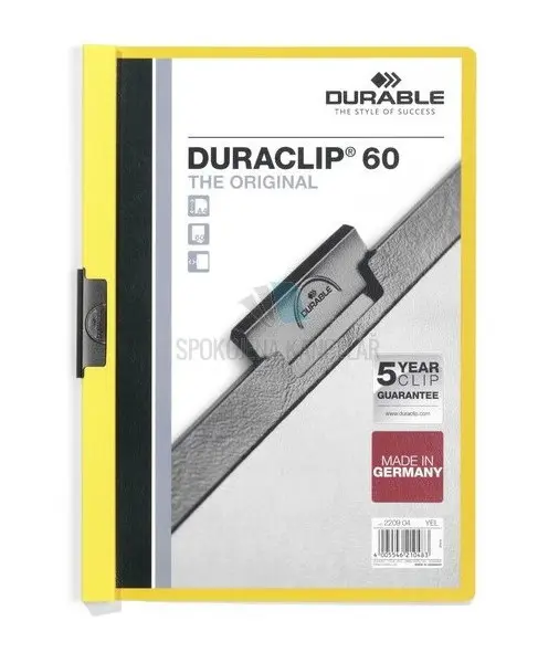 Desky s klipem Duraclip žluté na 60 listů