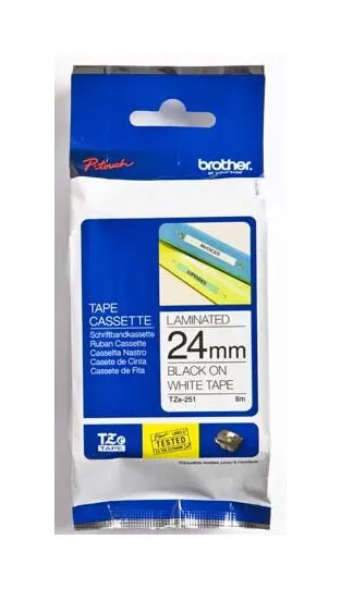 Páska pro Brother TZ-251 24 mm černá/bílá