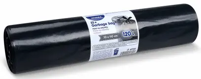 Pytel PE 700x1100 mm 120 l 50 mic. černý 25 ks
