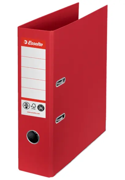 Pořadač pákový 75 mm z recyklované lepenky červený