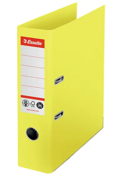 Pořadač pákový 75 mm z recyklované lepenky žlutý