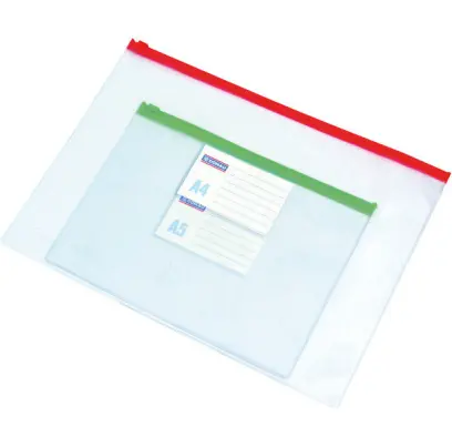 Obálka A5 se zipem PVC s kapsou na vizitky