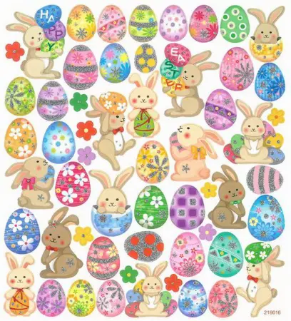 Samolepky papírové DPNK-009 kraslice a zajíčci DP