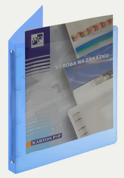 Pořadač 4 kroužkový 20 mm PP Opaline modrý s přední stranou
