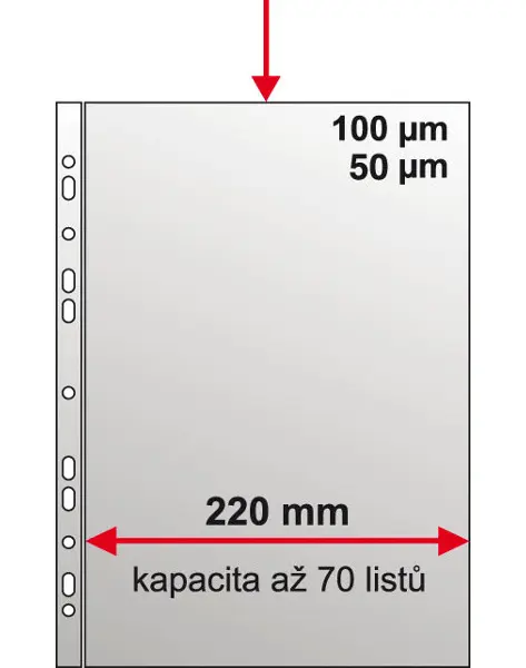 Obal Euro A4 50 mic. krupička rozšířený 50 ks