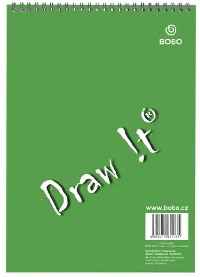 Blok spirálový A4 čtvereček 40 listů Bobo horní spirála