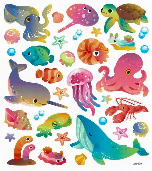 Samolepky papírové DPNK-141 mořští tvorové DP