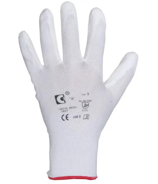 Rukavice pracovní Brita bílé vel. 10