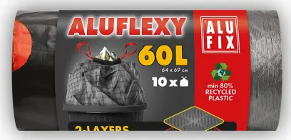 Pytle odpadkové zatahovací Aluflexy 60l 10ks černé