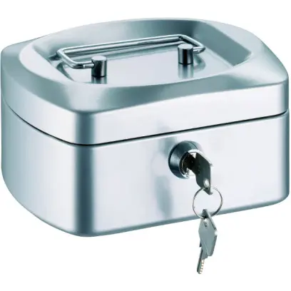 Pokladna kovová 155x120x80 mm stříbrná