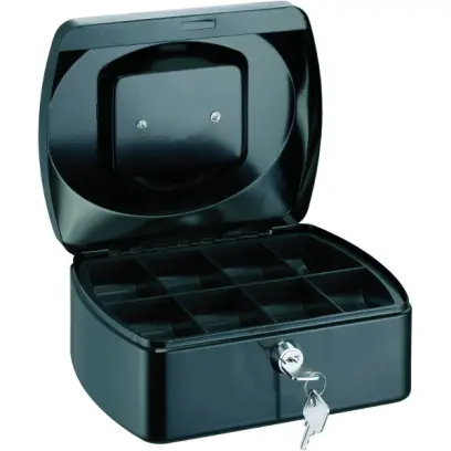 Pokladna kovová 205x160x85 mm černá