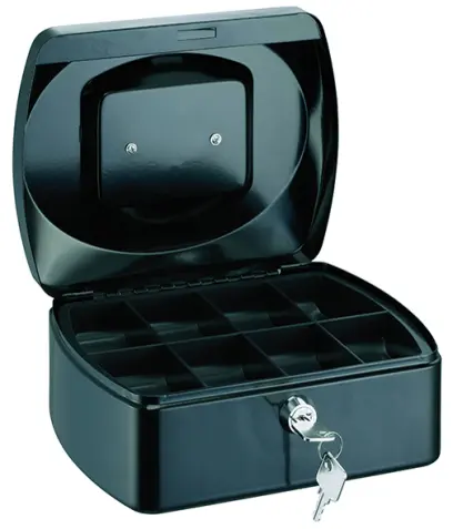 Pokladna kovová 330x235x90 mm černá