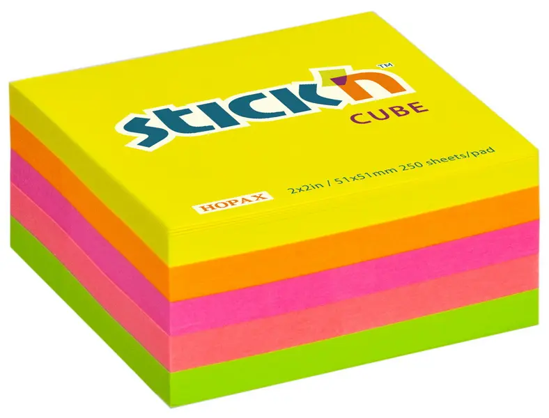 Blok samolepicí 51x51 mm žlutý mix 250 lístků