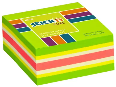 Blok samolepicí 51x51 mm zelený mix 250 lístků