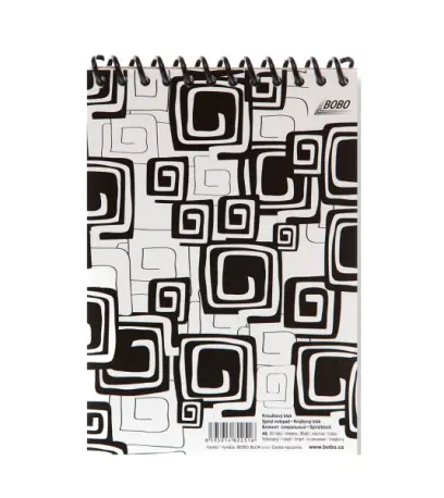 Blok spirálový A6 linka 50 listů Black and White horní spirála