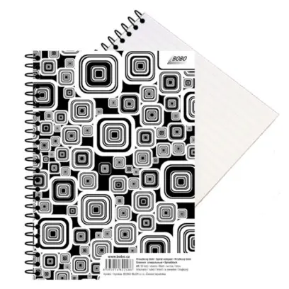 Blok spirálový A6 linka 50 listů Black and White