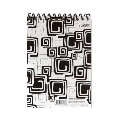 Blok spirálový A5 linka 50 listů Black and White horní spirála