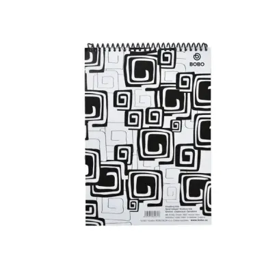 Blok spirálový A4 linka 50 listů Black and White horní spirála