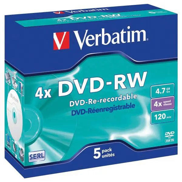 DVD -RW Verbatim 4.7GB, jewel box