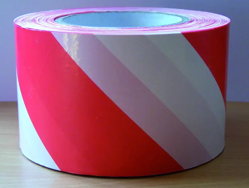 Páska ohraničovací 80 mm x 200 m červeno-bílá