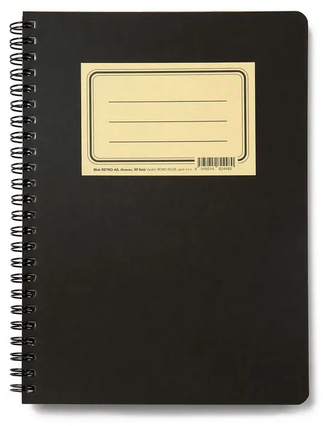 Blok spirálový A5 čtvereček 50 listů Retro