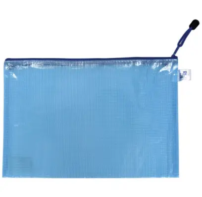 Obálka A5 se zipem PVC síťovaná modrá