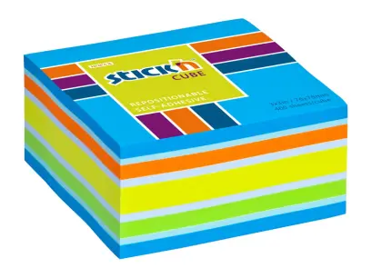 Blok samolepicí 76x76 mm 400 lístků neon modrá mix