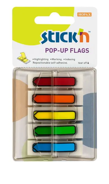 Záložka samolepicí 45x12 mm 5x30 lístků plastové šipky