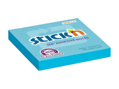 Blok samolepicí 76x76 mm 100 lístků neon modrý 360°