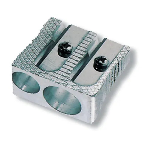 Ořezávátko kovové dvojité stříbrné