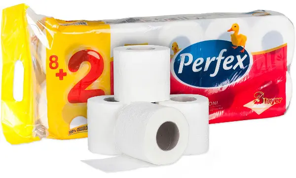 Papír toaletní Perfex třívrstvý bílý 10 ks