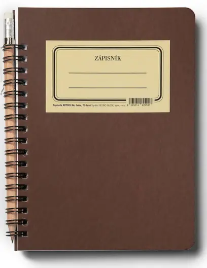 Zápisník B6 kroužkový s tužkou Retro linka 70 listů