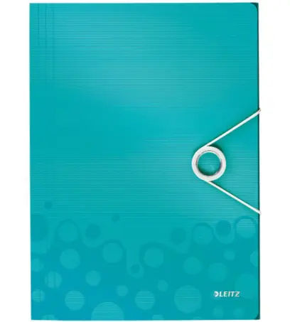 Mapa 3 klopá s gumou PP Leitz Wow tyrkysová