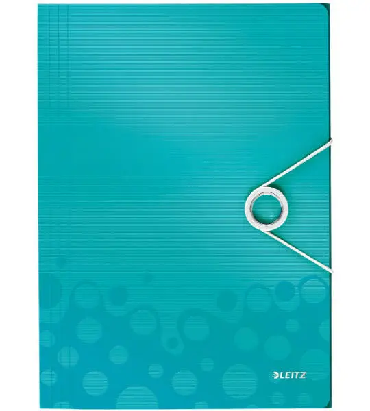 Mapa 3 klopá s gumou PP Leitz Wow tyrkysová